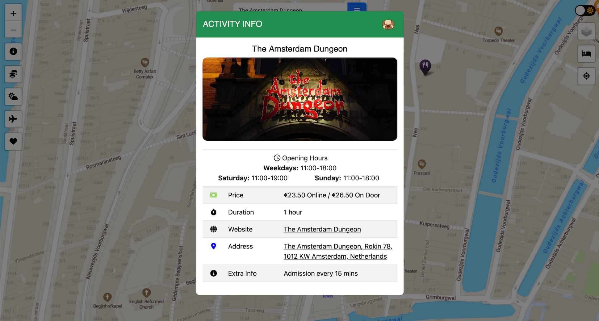 Amsterdam Project Info Modal