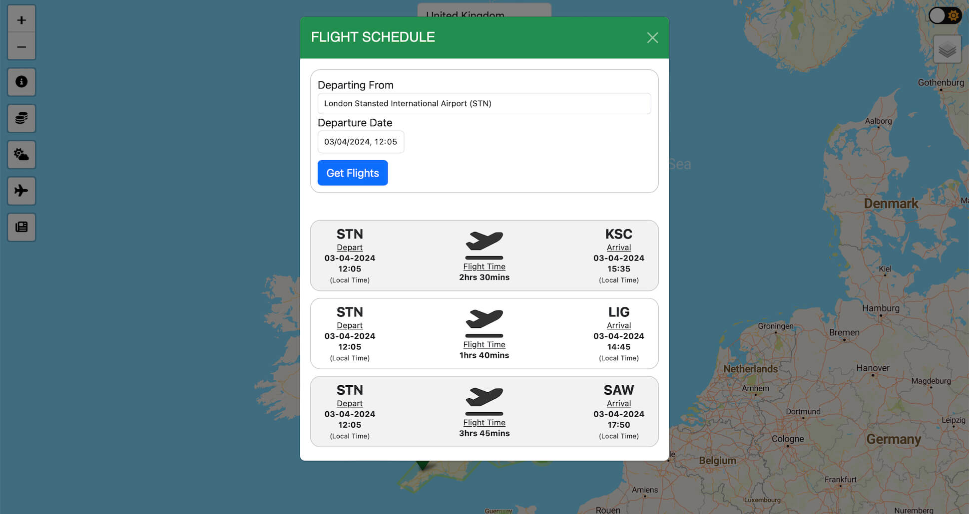 Gazetteer Project Flight Modal