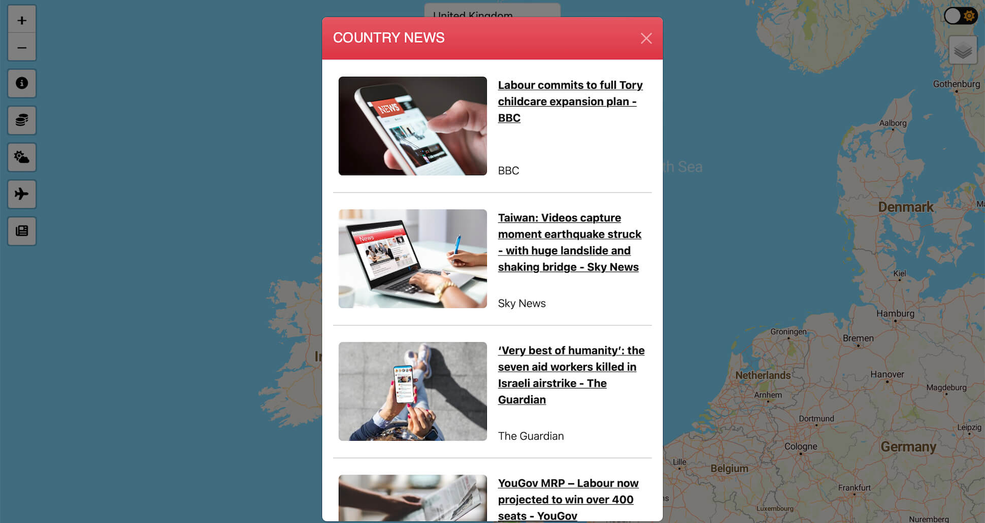 Gazetteer Project News Modal